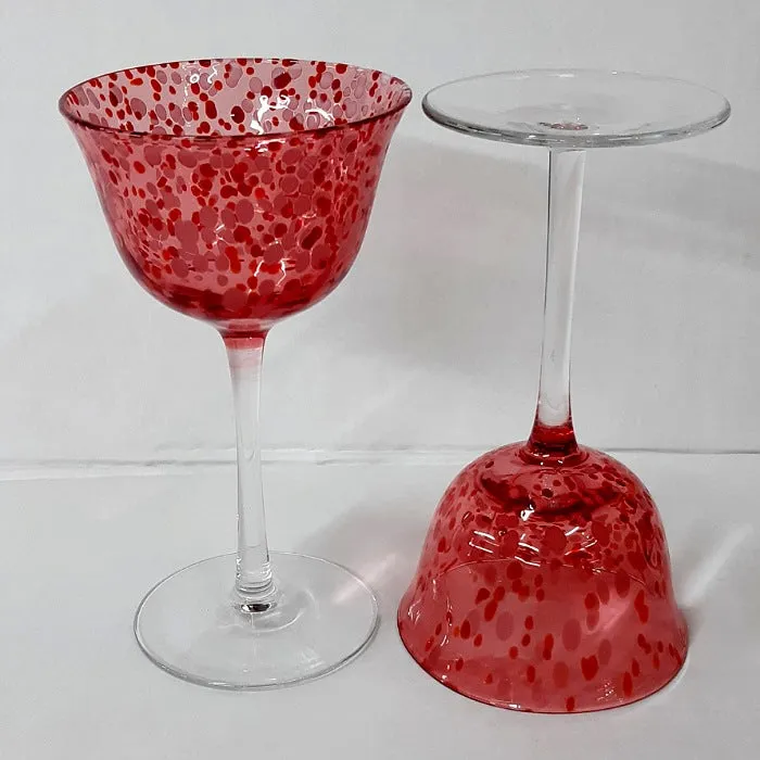 SPECKLED COUPE SET 2 GLASSES