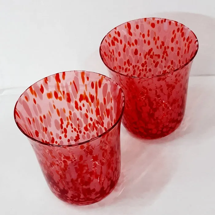 SPECKLED TUMBLER SET 2 GLASSES