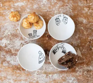 Stoneware Winter Apparel Bowls