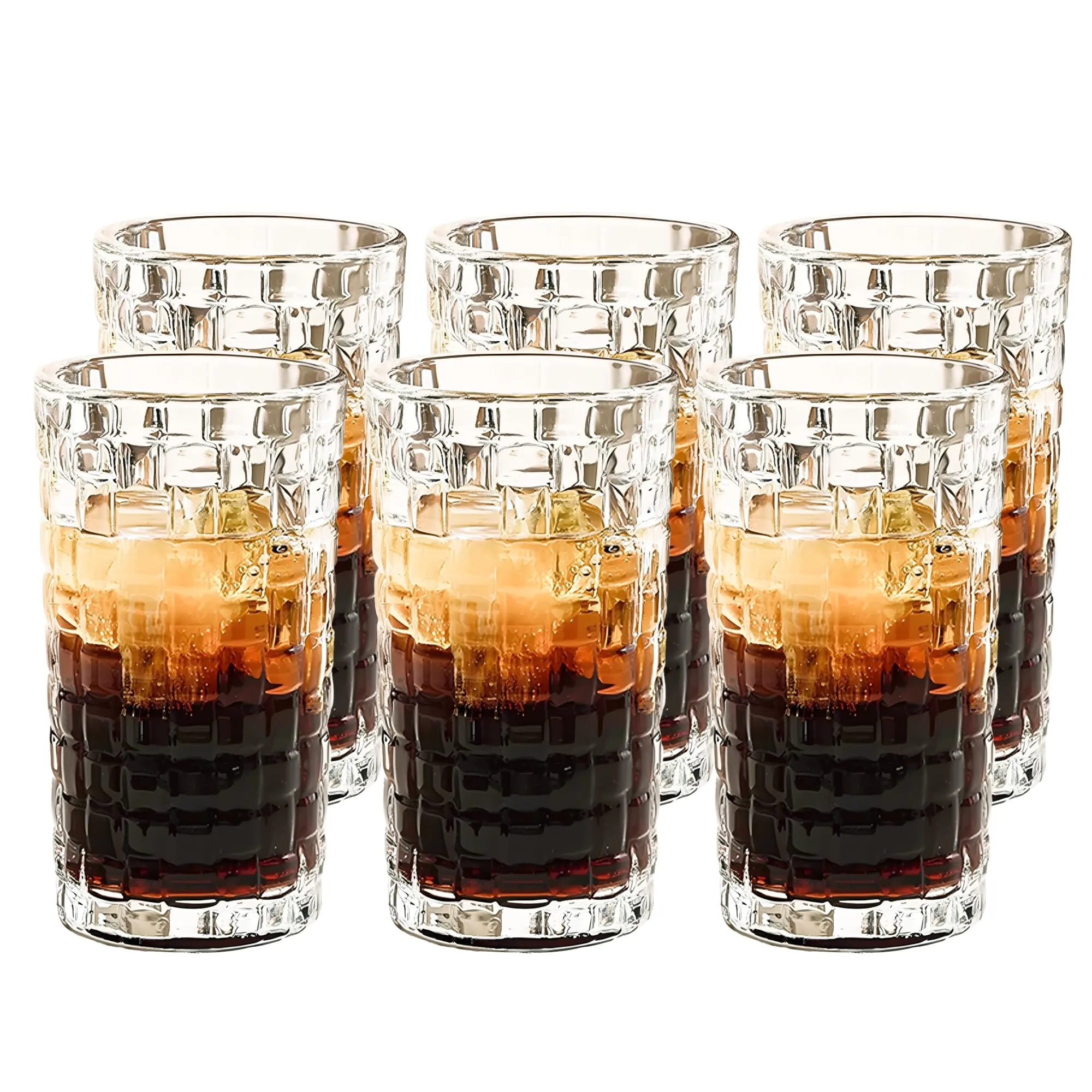 The Better Home Zest Whiskey Glasses Set of 6 (320ml Each) | Lead Free Neat Whiskey Glass | Heavy Bottom Drinking Glass | Crystal Glass for Bar Home | Glass for Drinks | Cocktail Glasses