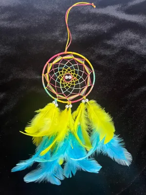 UV HANDICRAFTS Multi Colour Dream Catcher Handmade Hangings for Positivity Ideal for Home Decor, Gift, Wall Hangings, Meditation Room, Yoga Temple, Wind Chime & Car Feather Hanging(Pack of 1)