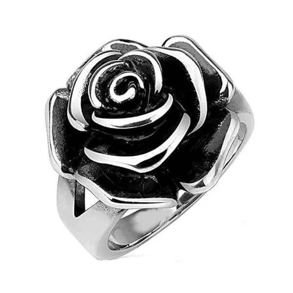 Victorian Jewelry Micro Pave Black Rose Cocktail Rings for Women with Zircon