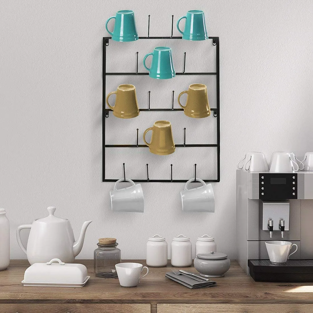 Wall Mounted Mug Rack (5 Tier)