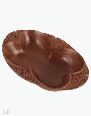 Walnut Wood Oval Serving Bowls