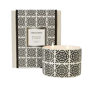 Wax Lyrical Fired Earth Black Tea & Jasmine Large Ceramic Candle