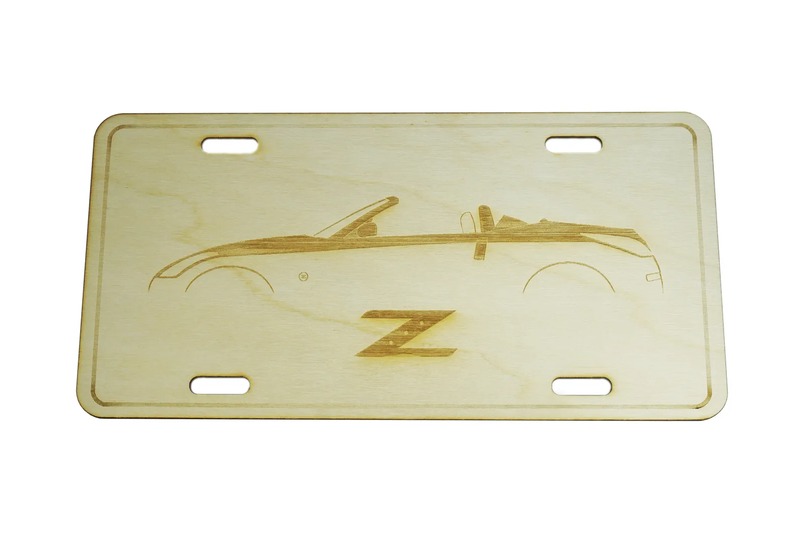 ZSPEC Nissan 350z Roadster License Plate, Birch, Ornament for Office, Garage or Man-Cave